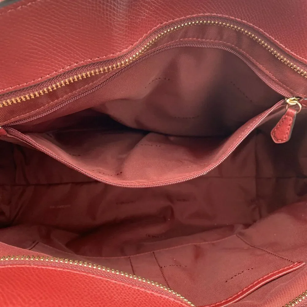 Coach red leather